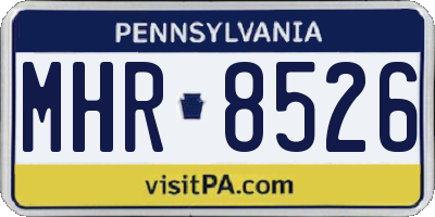PA license plate MHR8526