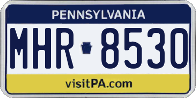 PA license plate MHR8530