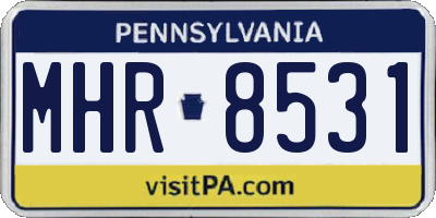 PA license plate MHR8531