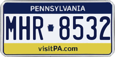 PA license plate MHR8532