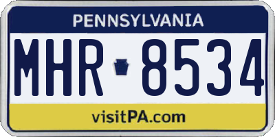 PA license plate MHR8534
