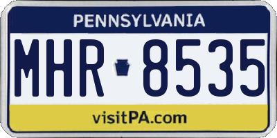 PA license plate MHR8535