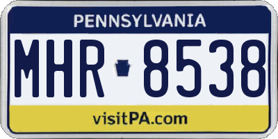 PA license plate MHR8538