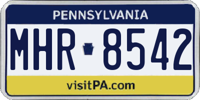 PA license plate MHR8542