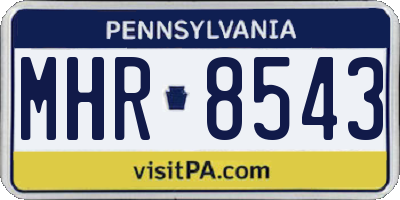 PA license plate MHR8543