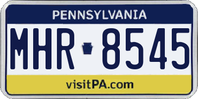 PA license plate MHR8545