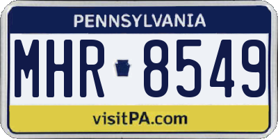 PA license plate MHR8549