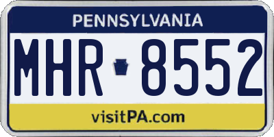 PA license plate MHR8552