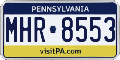 PA license plate MHR8553