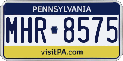 PA license plate MHR8575