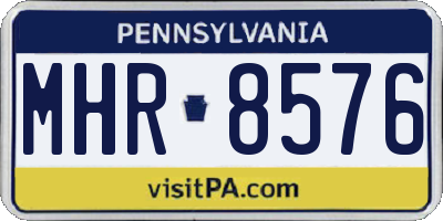 PA license plate MHR8576