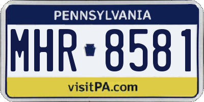 PA license plate MHR8581