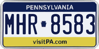 PA license plate MHR8583