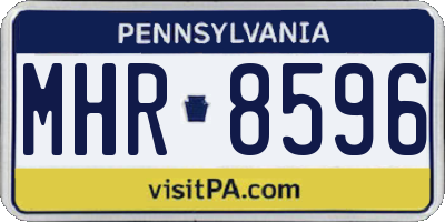 PA license plate MHR8596