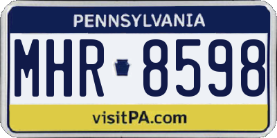 PA license plate MHR8598