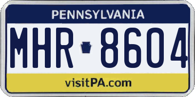 PA license plate MHR8604