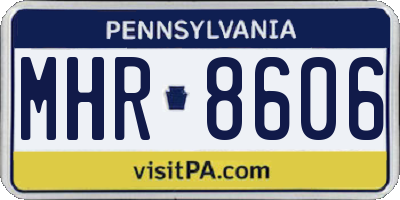 PA license plate MHR8606