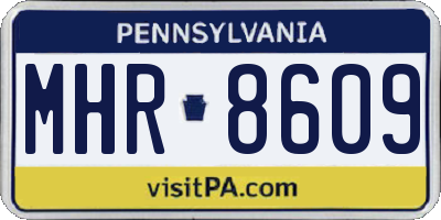 PA license plate MHR8609