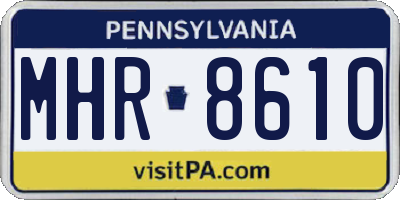 PA license plate MHR8610