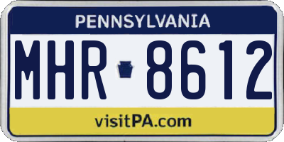 PA license plate MHR8612