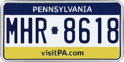 PA license plate MHR8618