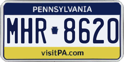 PA license plate MHR8620