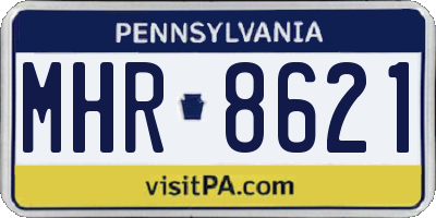 PA license plate MHR8621