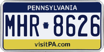 PA license plate MHR8626