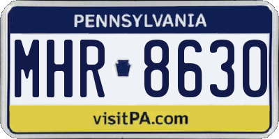 PA license plate MHR8630