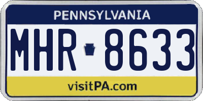 PA license plate MHR8633