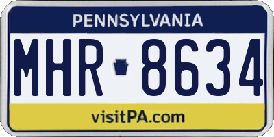 PA license plate MHR8634