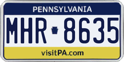 PA license plate MHR8635