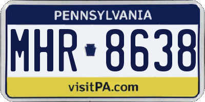 PA license plate MHR8638