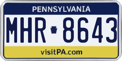 PA license plate MHR8643