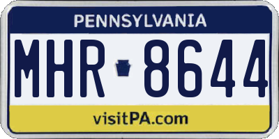 PA license plate MHR8644