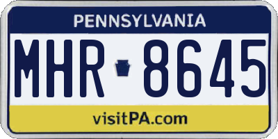 PA license plate MHR8645