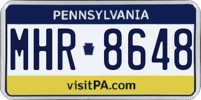 PA license plate MHR8648
