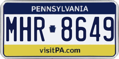 PA license plate MHR8649