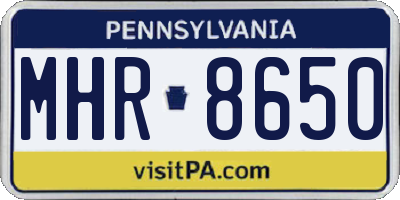 PA license plate MHR8650