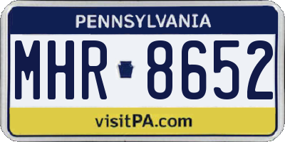 PA license plate MHR8652