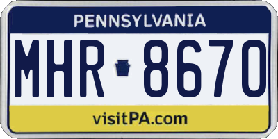 PA license plate MHR8670