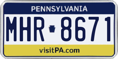 PA license plate MHR8671