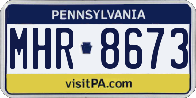 PA license plate MHR8673