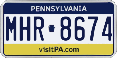 PA license plate MHR8674