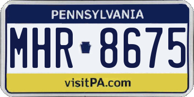 PA license plate MHR8675