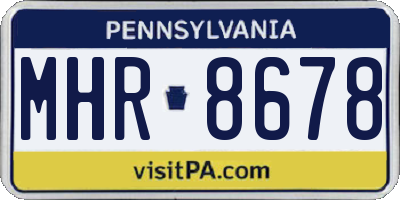 PA license plate MHR8678