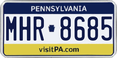 PA license plate MHR8685