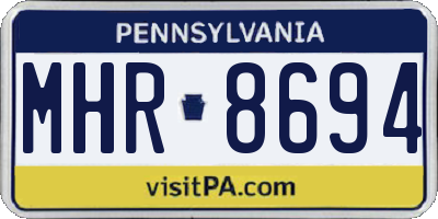 PA license plate MHR8694