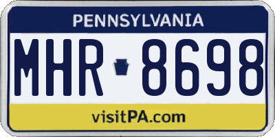 PA license plate MHR8698