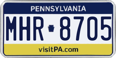 PA license plate MHR8705